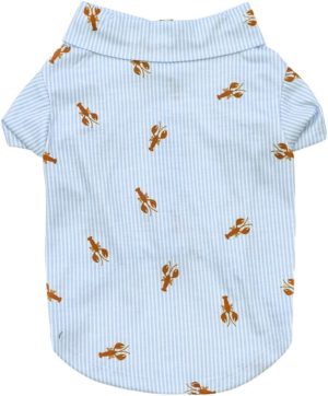 Tropical Hawaiian Beach Polo Shirt for Dogs Blue