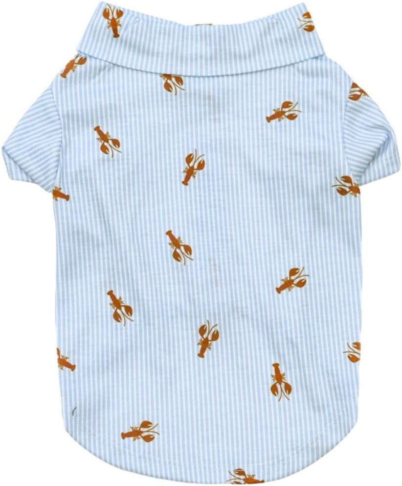 Tropical Hawaiian Beach Polo Shirt for Dogs Blue