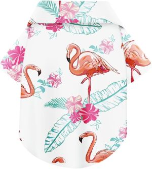 Hawaiian Flamingo Breathable Summer Dog Shirt Medium