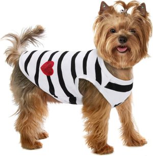 Striped Cotton Vest Tee for Small Medium Pets