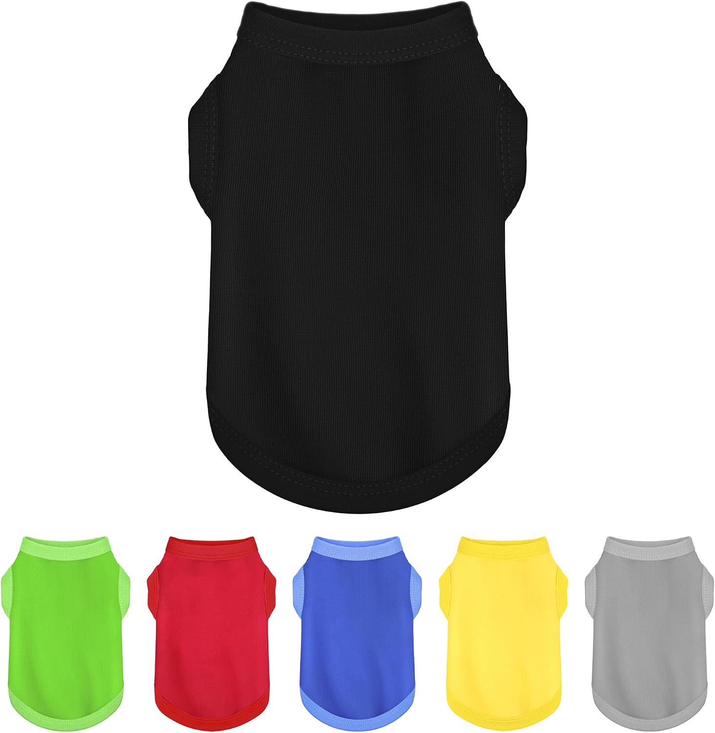Solid Black Tank Top for Small Medium Dogs