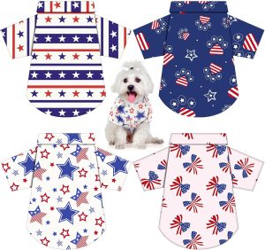 4 Pack Patriotic Star Stripes American Flag Dog Vest