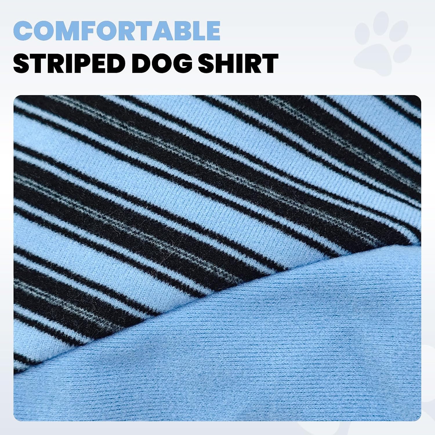 Fleece Striped Dog Shirt with Leash Ring - Image 2
