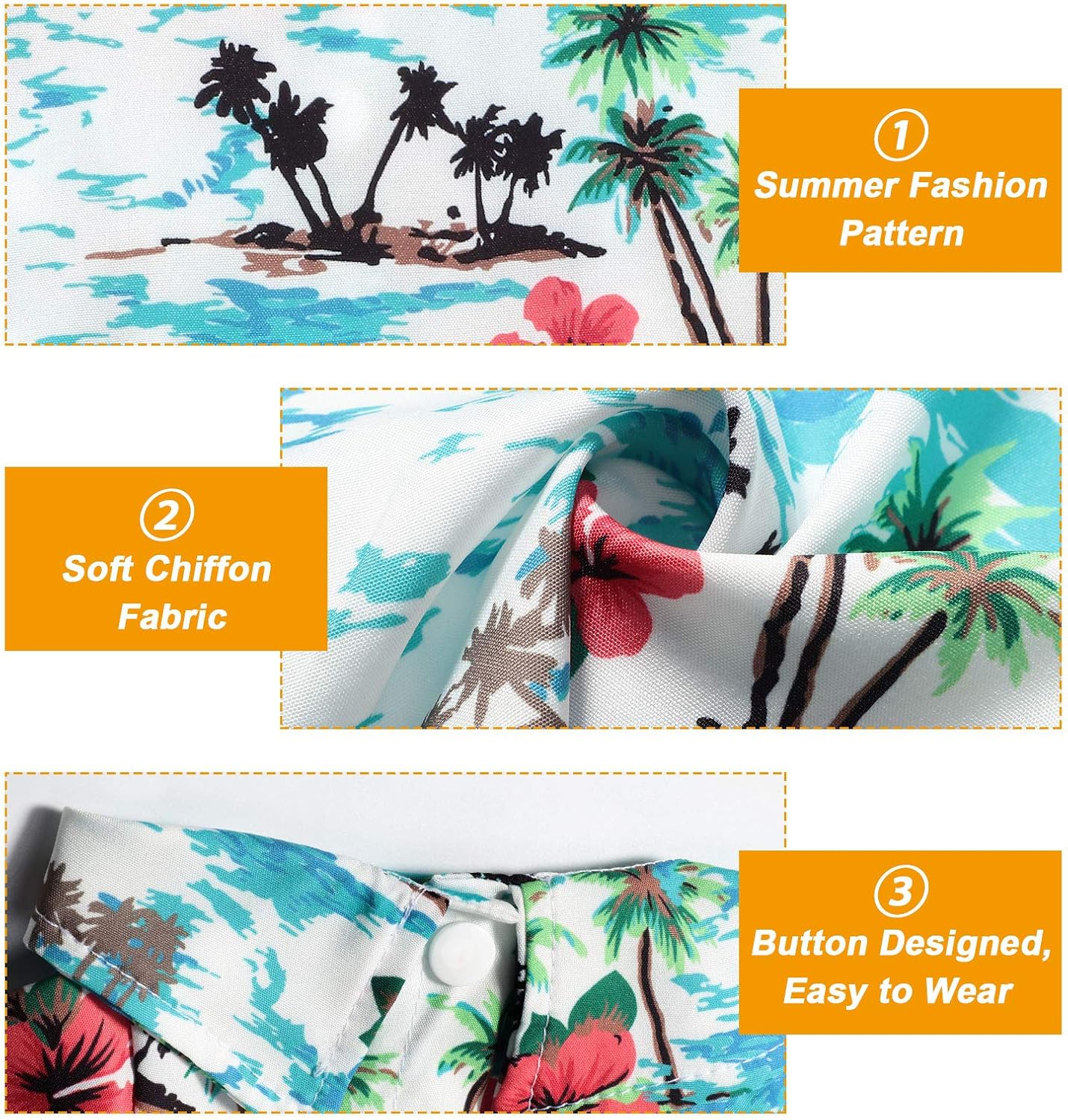 4 Pack Hawaii Floral Breathable Summer Dog Shirts - Image 2