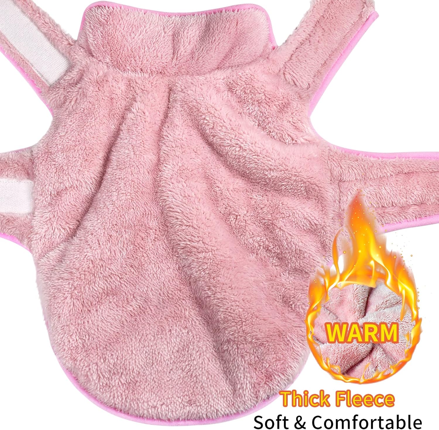 Dog Winter Coat, Reversible Fleece Dog Cold Weather Coats, Windproof Warm Snow Puppy Jacket Vest Pet Clothes for Small Medium Large Dogs (Pink, Medium) - Image 2